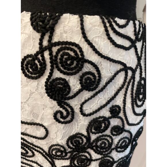 Women's Skirt Set M sentry lace black swirl design 3/4 sleeves off shoulders - Picture 15 of 15